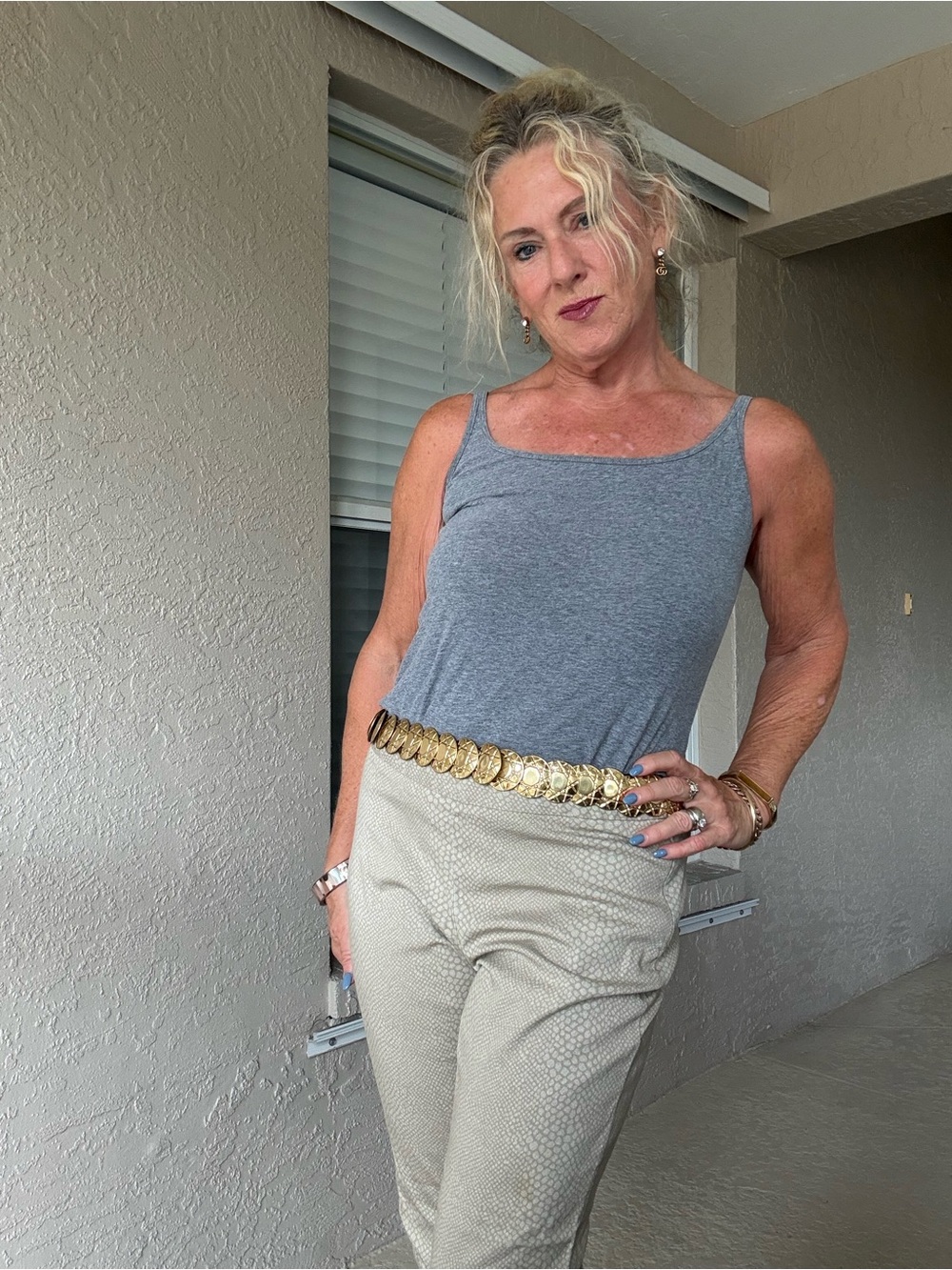 Joseph Beige Cropped Snake Print  Ankle Jeans